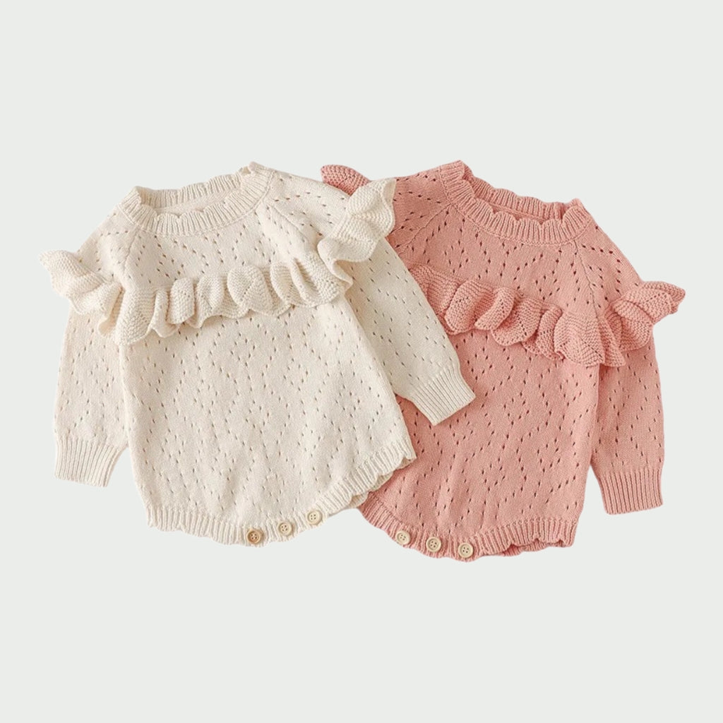 LCBY Ruffle Knit Romper