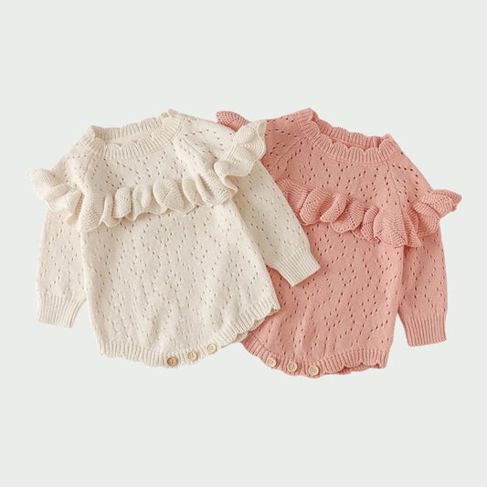 LCBY Ruffle Knit Romper