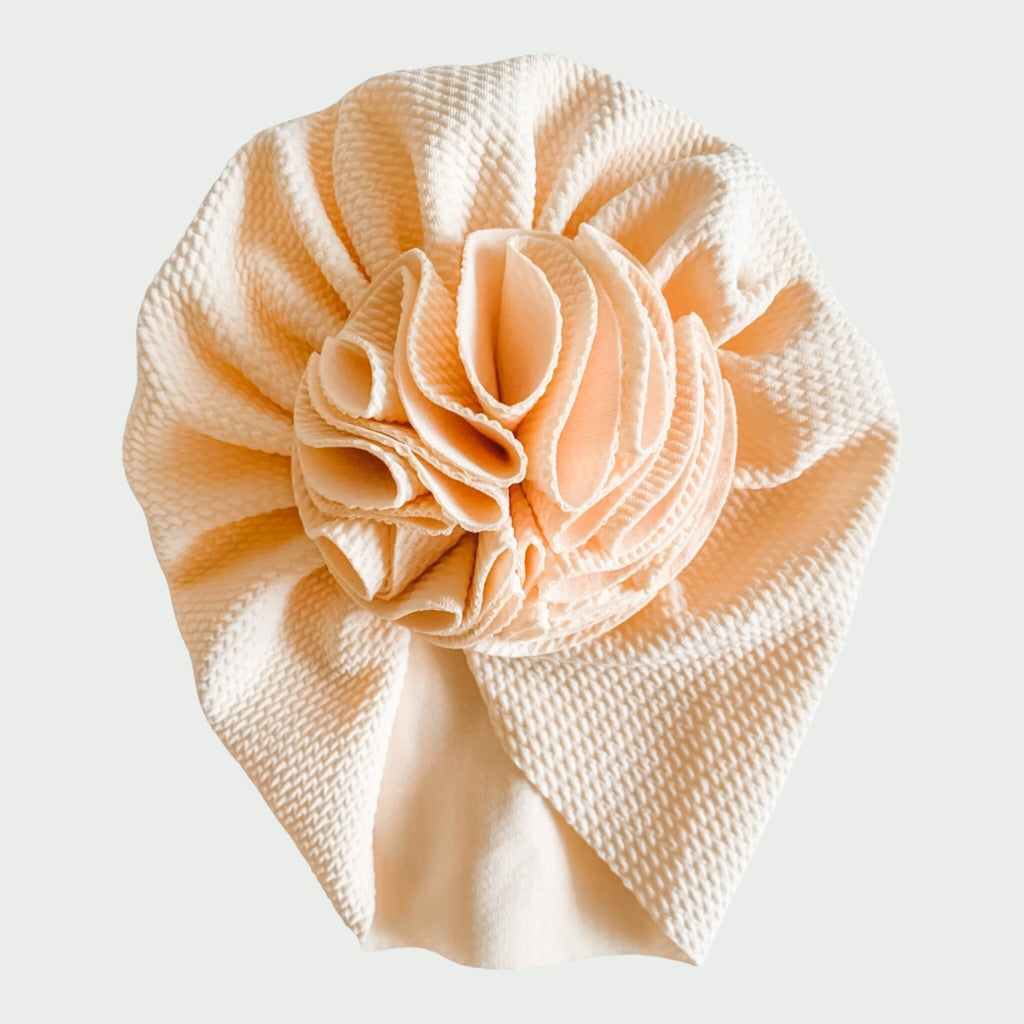 Peony Waffle Turban - Peachy