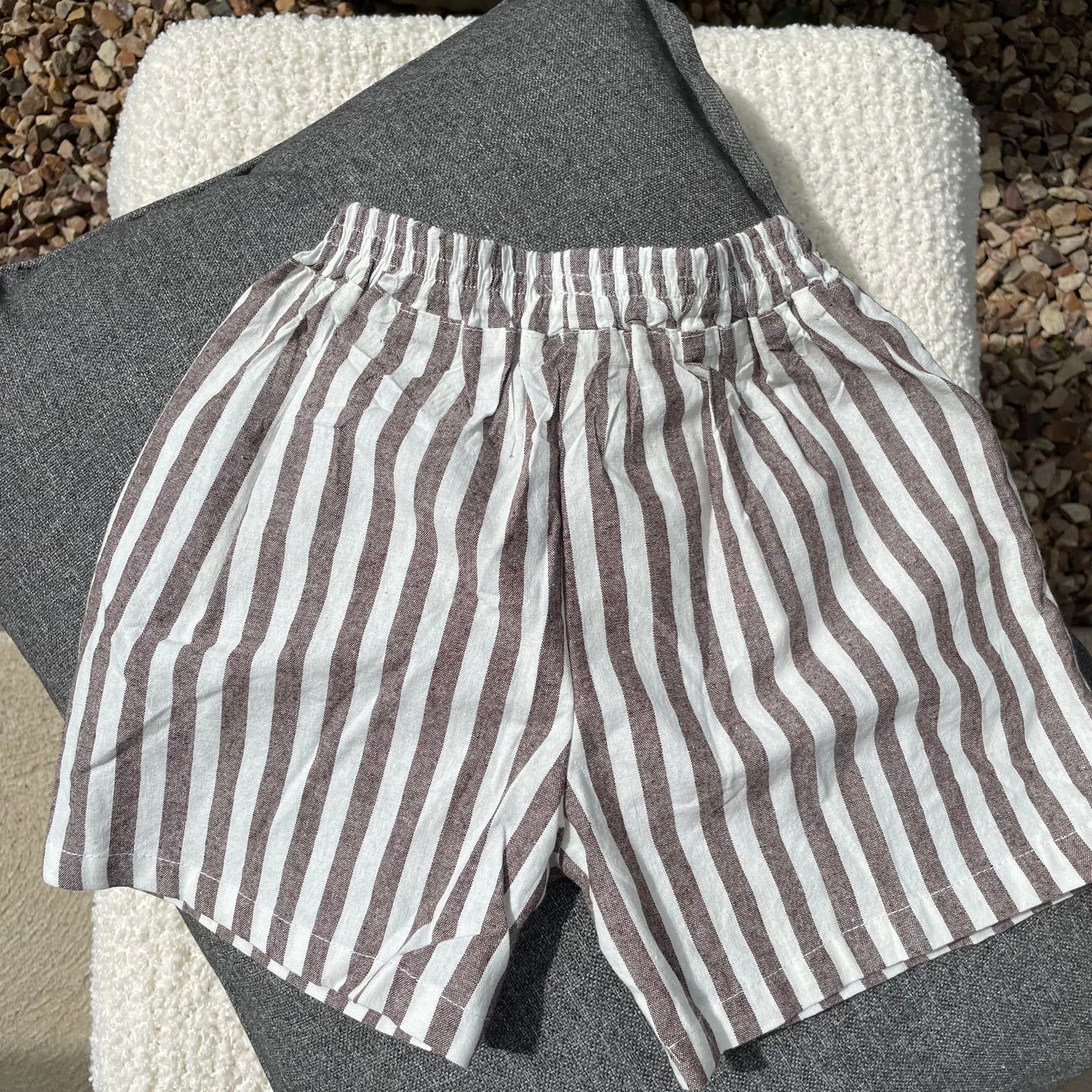 Striped Linen Shorts