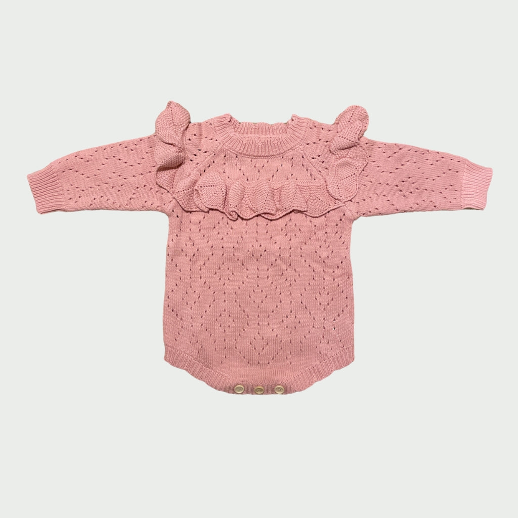 LCBY Ruffle Knit Romper