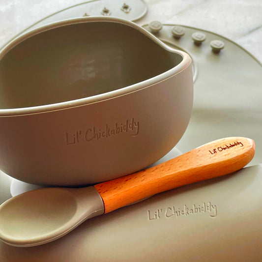 Silicone Bib Bowl and Spoon Feeding Set